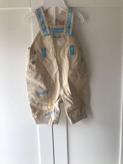 Beige dungarees with pockets age 0-3 months as new
