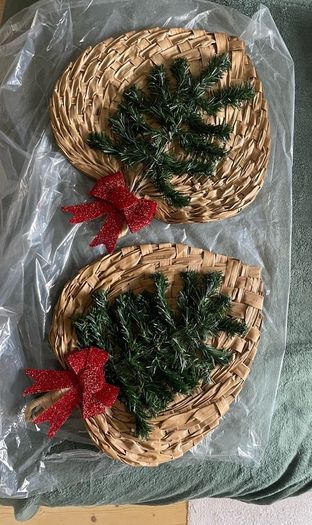 2 matching xmas decorations hand made