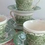 Green and White Transfer Ware Image 2