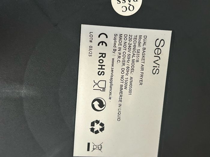 Airfryer 5 litre Servis