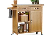 main image for ad Brown Towel Holder Mobile Kitchen Cabinet