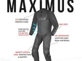 MZB Maximus Matt Black Premium Buffalo Motorcycle Leathers