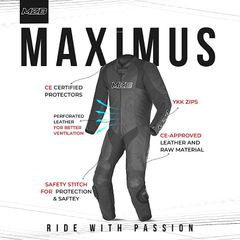 MZB Maximus Matt Black Premium Buffalo Motorcycle Leathers