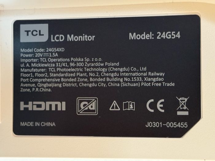 Full HD Monitor TCL 24G54 24" Mini-LED