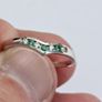Brand New 9ct White Gold Emerald & Diamond Wishbone Ring Image 7