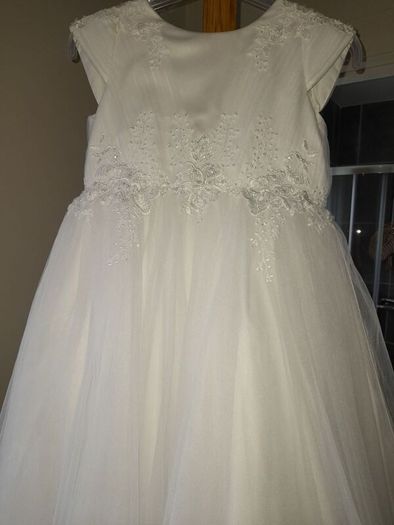 communion dress and umbrella