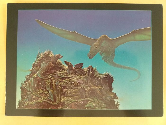 Lot of 70's Dragons World Paper Tiger Fantasy Art Cards Roger Dean, Bob Carlos, Tim White VG+
