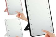 LED Touch Screen Mirror Bathroom Illuminated 16 Lights Makeup Tabletop Vanity