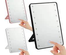LED Touch Screen Mirror Bathroom Illuminated 16 Lights Makeup Tabletop Vanity