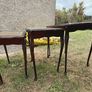 A vintage glass-protected, gold-tooled, leather top nest of tables Image 6