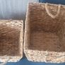 2 metal frame woven baskets with handles Image 2