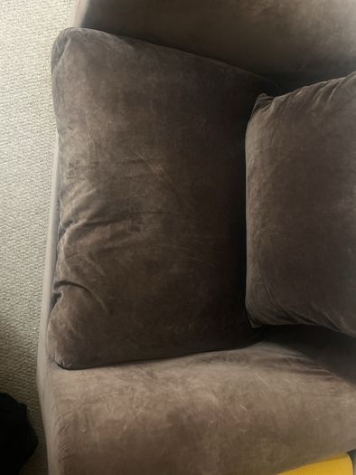 Habitat Velvet Loveseat, 1.5 Seater Sofa, Armchair, Brown