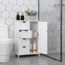 Wooden Bathroom Sideboard with 4 Drawers, Cabinet Door, Adjustable Shelf, Living Room, Kitchen, Hallway, Deep, Freestanding, White Image 2