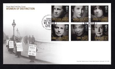 2008 Great Britain Women of Distinction Commemorative Stamps addressed First Day Cover (FDC) with Edinburgh pictorial cancel