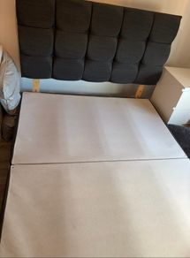 Kingsize Charcoal Storage Bed Base & Matching Headboard Great Condition