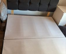 Kingsize Charcoal Storage Bed Base & Matching Headboard Great Condition