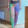 Tie Dye Honeycomb Textured Ruched Bum Leggings, size 10 Image 2