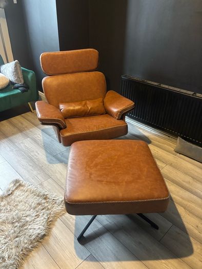 Practically new armchair and footstool