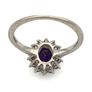 Vintage 925 Sterling Silver Amethyst & CZ Halo Ring Image 5