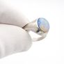 1950s Vintage 925 Sterling Silver & Natural Australian Crystal Opal Ring - Not a doublet Image 7