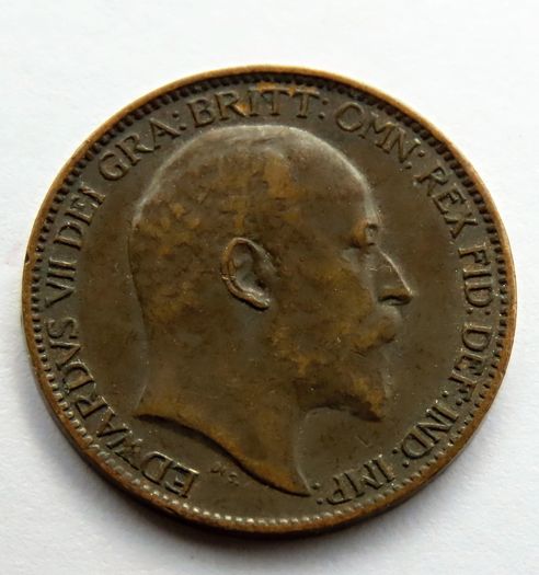 1906 farthing bronze Edwardian era coin