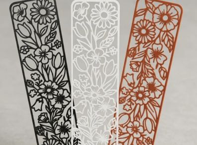 3D Printed Flower Cutout Bookmark