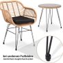 3-Piece. Balcony Set Side Table 2 Lounge Chairs Indoor Outdoor Weatherproof Natural Poly Rattan Look Garden Balcony Set Image 3