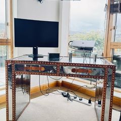 Office Desk | Aluminium & Leather