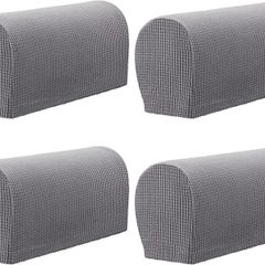 Armchair cover, non-slip armchair, Set of 4 sofa armrest protector, for furniture protector (Grey)