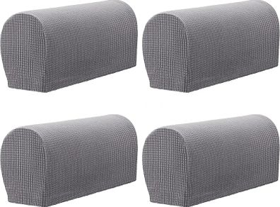 Armchair cover, non-slip armchair, Set of 4 sofa armrest protector, for furniture protector (Grey)