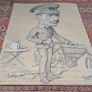 WW1 Original Large Charcoal and Chalk Caricature Image 2