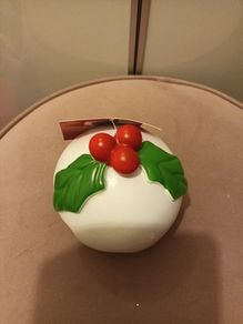 Chrismas pudding squeaky dog toy