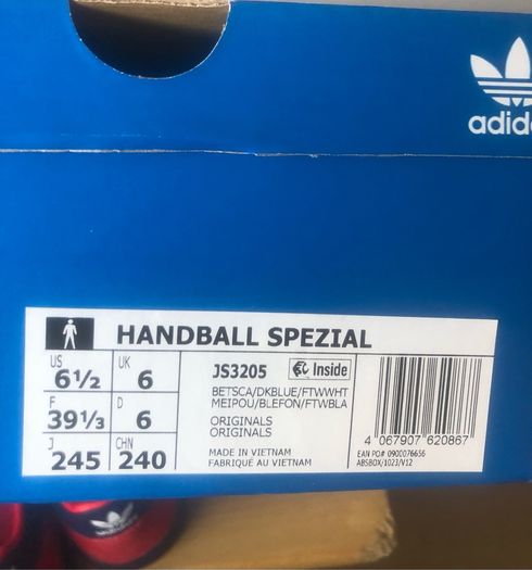 Adidas Handball Spezial Red Navy UK 6 / EU 39 1/3