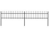 Garden Fence with Spear Top Steel 3.4x0.6 m Black