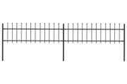Garden Fence with Spear Top Steel 3.4x0.6 m Black