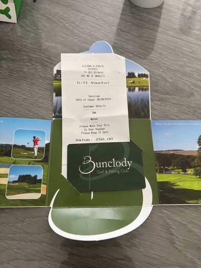 Bunclody estate gift voucher,