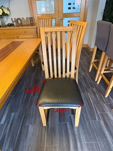 Real solid wooden table with 6 wooden chairs