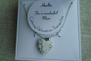 White Howlite heart pendant, Lucy K gemstone jewellery, Howlite necklace,Mother's day gift Gift