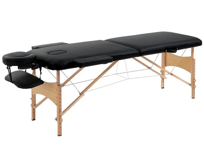 Birchwood Lightweight Portable Massage Table With Arm Rest Black