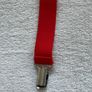 Red Suspenders Elastic Braces Adjustable Silver Clips Unisex Cosplay Costume Image 2