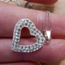 Vintage Sterling Silver 925 Pendant HEART with Chain - Silver Image 2