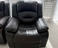 Black Leather Recliner Sofa Set (2-Seater & 1-Seater)