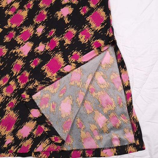 Closet Black Pink Mustard Abstract Print Midi Dress 10UK/38EU