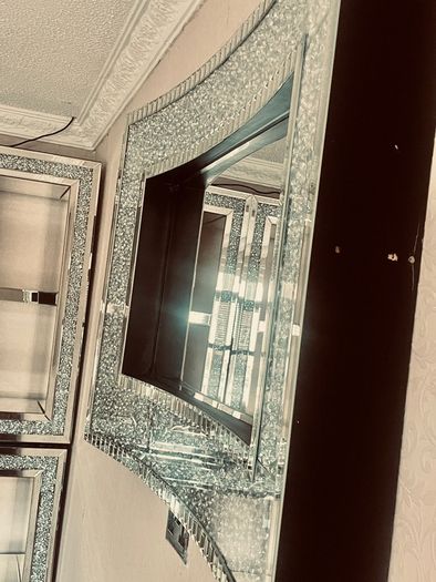 Crushed diamond mirror furniture