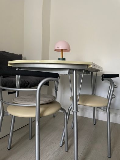 Dining table and two chairs