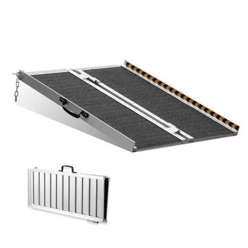 Wheelchair Ramp, 91.4 cm 362.9 kg Capacity, Non-Slip Aluminum Folding Threshold Ramp, Foldable Mobility Scooter Ramp Wheel Chair Ramp, Handicap Ramp for Home Steps, Stairs, Doorways