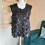 Ladies Black Sleeveless Top by Gallery, Embellished with Cascading Sequin-and-Bead Fringe Image 4