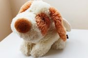 Russ ivory/brown "Cute n Soft" collection plush puppy dog  handbag