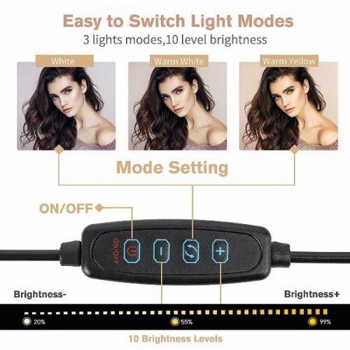 10" LED Ring Light Dimmable Lighting Kit