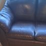 3 and 2 seater brown leather sofa Image 4
